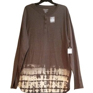 Carbon Mens Green Long Sleeve Long Length Henley Shirt XXL NWT NEW